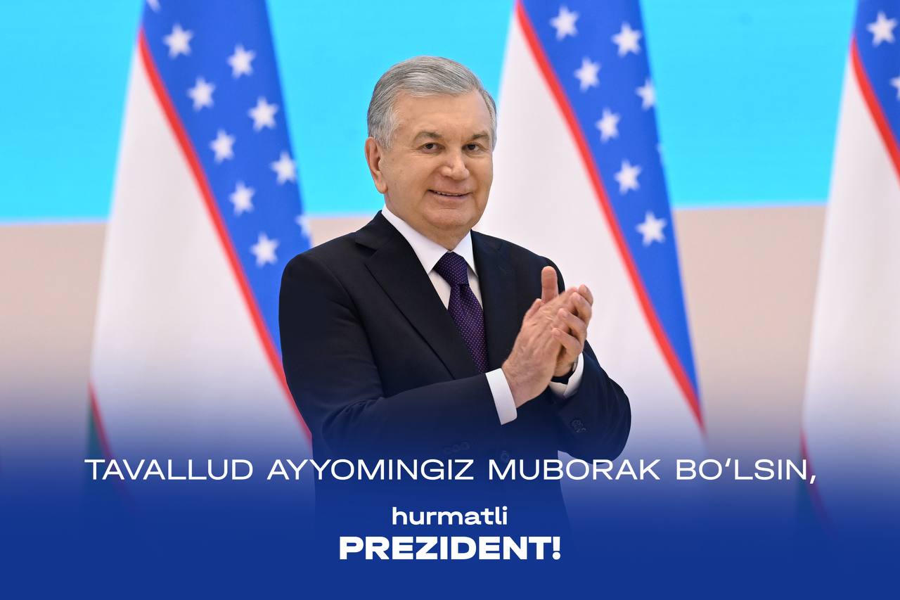 Bugun — Oʻzbekiston Respublikasi Prezidenti Shavkat Mirziyoyev tavallud topgan kun.